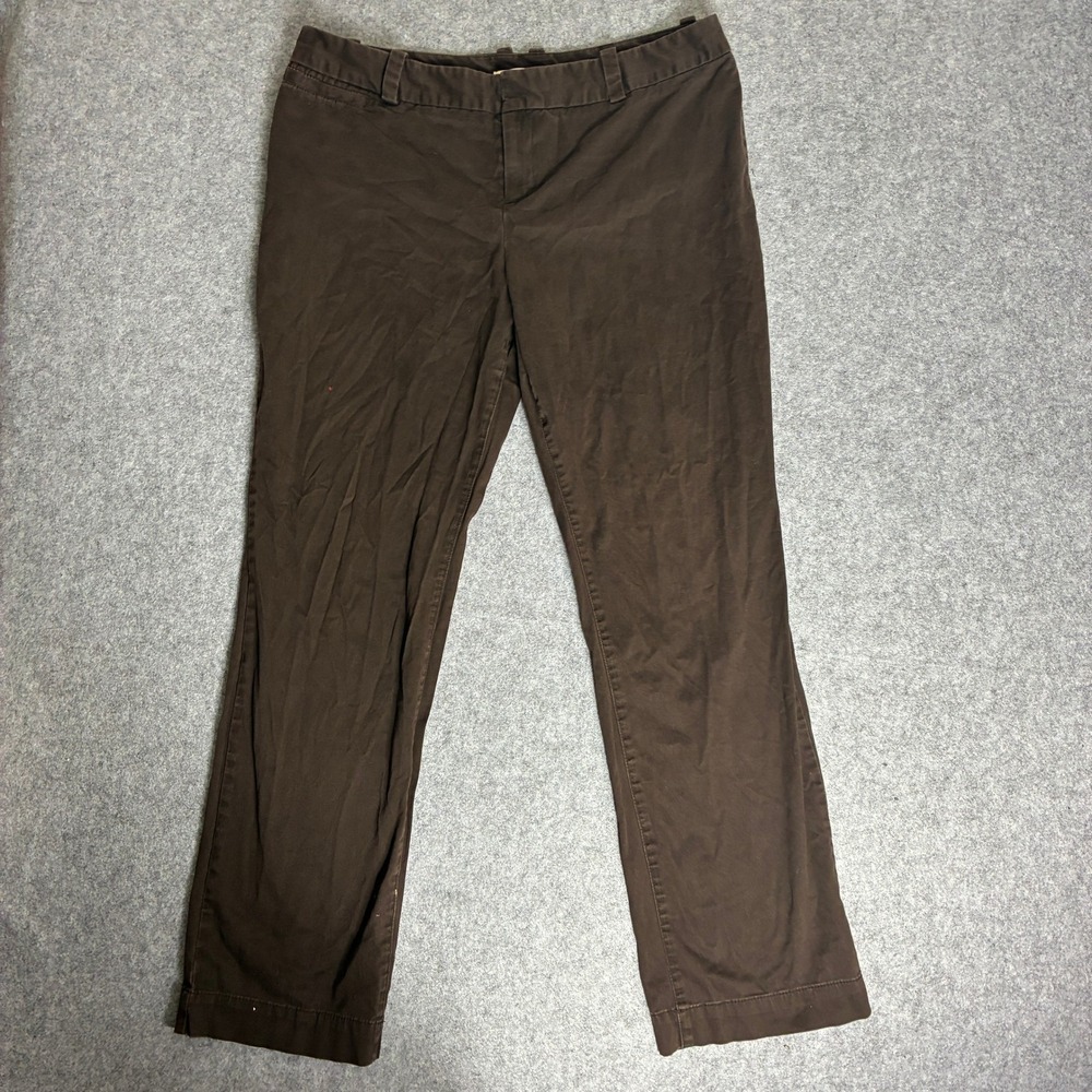 Merona Women's Size 14 36x31 Brown Straight Leg Stretch Cotton Pants